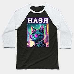 Cyberpunk Cat (Design 4) Baseball T-Shirt